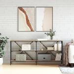 vidaXL Конзолна маса дъб сонома 160x30x75 см инженерно дърво и желязо (832849)