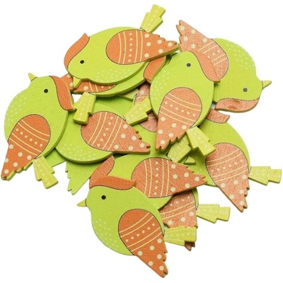 Drevené výrezy - veľkonočná dekorácia vtáčik 12 ks 2,5x3,5 cm