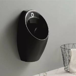 Inter Ceramic Писоар със скрито захранване Inter Ceramic и електронно задвижване, черен гланц (3433B)