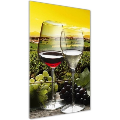 Vertikálny fotoobraz na skle Víno a hrozno 50x100 cm