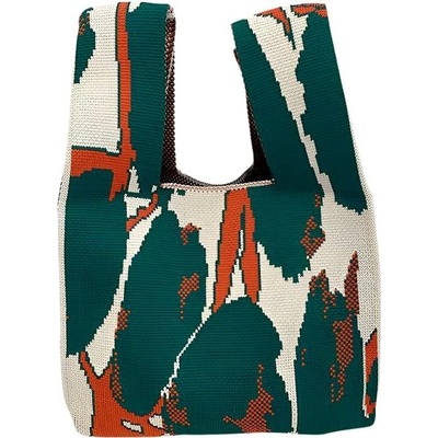 Annam Tote bag zeleno-34 × 20 cm oranžová