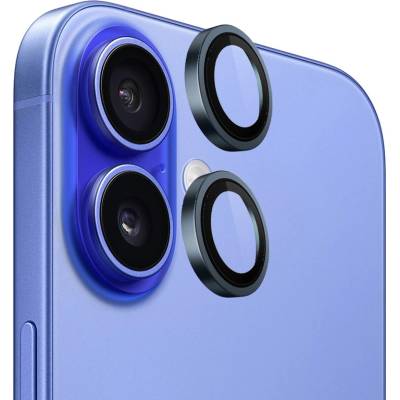 Blueo Протектор камера за iPhone 16 / iPhone 16 Plus - оригинален протектор за обектив с метална рамка - син