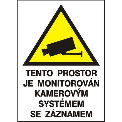 RAFO Samolepka Tento prostor je monitorován kamerami, A4 Varianta: B se záznamem