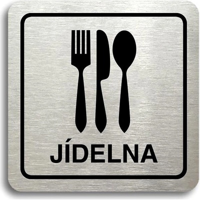 Accept Piktogram „jídelna" (80 × 80 mm) (strieborná tabuľka – čierna tlač)