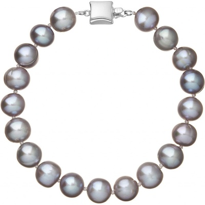 Pavona perlový náramek z říčních perel se zapínáním z bílého 14 karátového zlata 823010.3/9268B grey