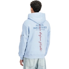 Alpha Industries Signature BP Hoody pánska mikina artic blue