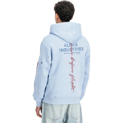 Alpha Industries Signature BP Hoody pánska mikina artic blue