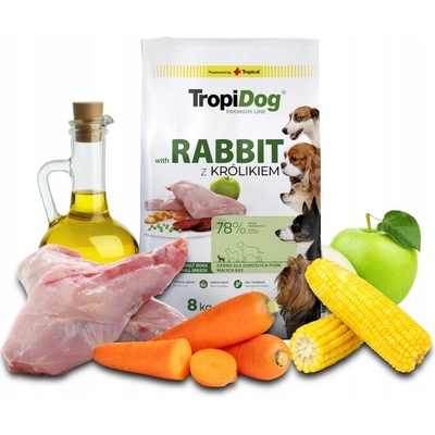 Tropidog Premium Adult s Rabbit&Rice 8 kg