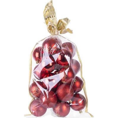 MagicHome Baňky Vánoce 20 ks 6 cm červené na vánoční stromeček