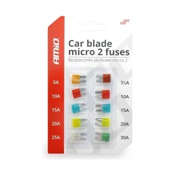 AMIO autopojistky MICRO 2 blistr 10ks