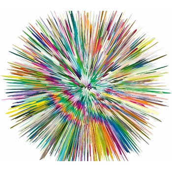 DIMEX ART s. r. o Флизелинов фототапет абстрактни пръски боя 375 x 250 см