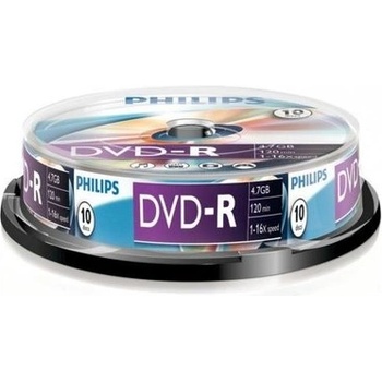 Philips DVD-R 4, 7Gb 16x цилиндричен 10 бр. в опаковка (10 етикета) PH922524 / DPHMC10 (PH922524 / DPHMC10)
