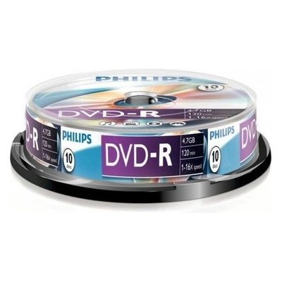 Philips DVD-R 4, 7Gb 16x цилиндричен 10 бр. в опаковка (10 етикета) PH922524 / DPHMC10 (PH922524 / DPHMC10)