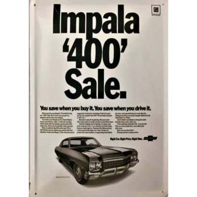 Plechová cedule Chevrolet Impala, 20x30cm