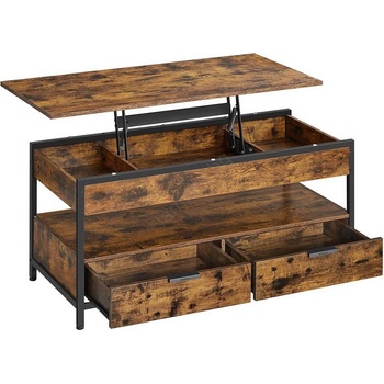 Euziel Холна масичка nyro с повдигащ се плот, кафява/черна (ez0374)