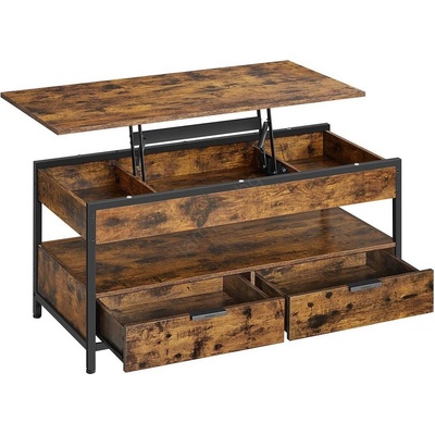 Euziel Холна масичка nyro с повдигащ се плот, кафява/черна (ez0374)