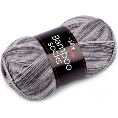 Prima-obchod Pletací příze Bamboo Socks / ponožkovka 100 g, barva 8 (7910) šedá