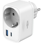 Ansmann Мултиконтакт, разклонител, 1x Schuko, 1x USB-A, 1x USB-C, 20 W, бял (1001-0184)