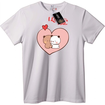 NOONEBRAND Тениска Обичам Те Мечета - 3XL, White