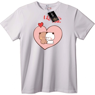 NOONEBRAND Тениска Обичам Те Мечета - 3XL, White