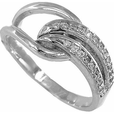 Infinitysilver Stříbrný prsten smyčka se zirkony OR85851