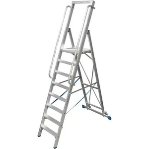 KRAUSE Двураменна алуминиева стълба с голяма платформа Krause Stabilo 8 (07127785)