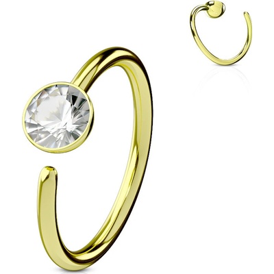 Šperky4U zlacený piercing do nosu/ucha kruh N0155