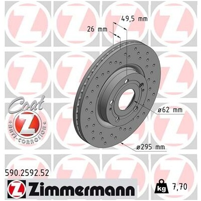 Brzdový kotúč ZIMMERMANN 590.2592.52 (590259252)
