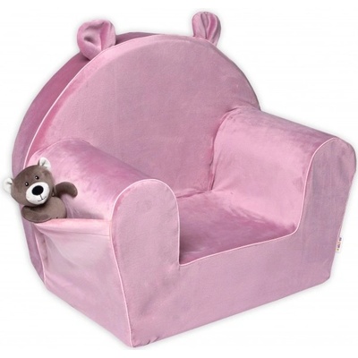 Baby Nellys Detské kresielko Velvet s bočným vreckom Baby Nellys ružové