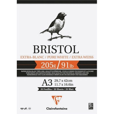 Clairefontaine Blok Bristol A3 20 listů 205 g