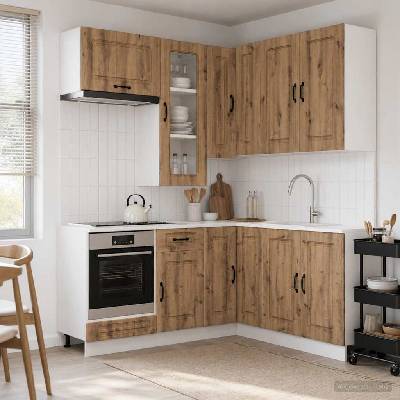 vidaXL Кухненски единица KALMAR 8 pcs Дъб артизан Инженерна дървесина (3438390)