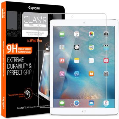 Spigen Oleophobic Coated Tempered Glass GLAS. tR SLIM - най-висок клас стъклено защитно покритие за дисплея на iPad Pro 12.9 (2015), iPad Pro 12.9 (2017)