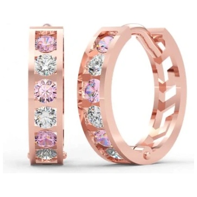 Soluna Dětské náušnice ze zlata kroužky Marlowe 239-0364R Bílo Růžová