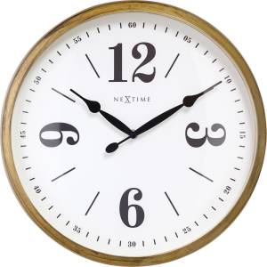 NeXtime Стенен часовник Classic 39 см бяло и златисто (3290GO)