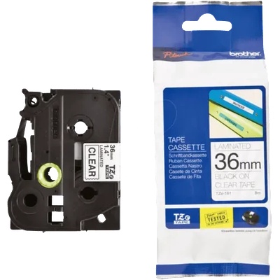 Brother ЛЕНТА ЗА ЕТИКЕТНИ ПРИНТЕРИ BROTHER ТИП TZ - 36 mm x 8, 00 m - BLACK ON CLEAR TAPE - PN TZE161 (TZE-161) (301BRATZE161)