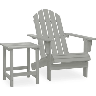 Vidaxl Zahradní židle Adirondack se stolkem masivní jedlové dřevo šedá