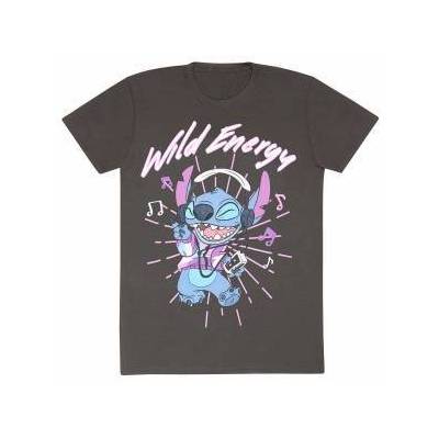 Тениска с къс ръкав Stitch Wild Energy Графит Унисекс Размер XL