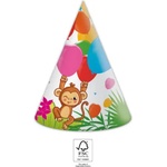 Procos Качествени компостируеми парти шапки Jungle Balloons 6 бр