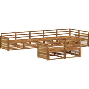 vidaXL Комплект дивани за открито 8 бр. 8-местни Натурално (3383507)