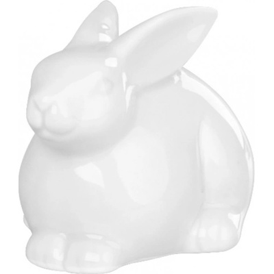 Dekorácia MagicHome, Zajačik, biely, porcelán, veľkonočný, 10,4x7,3x7,1 cm