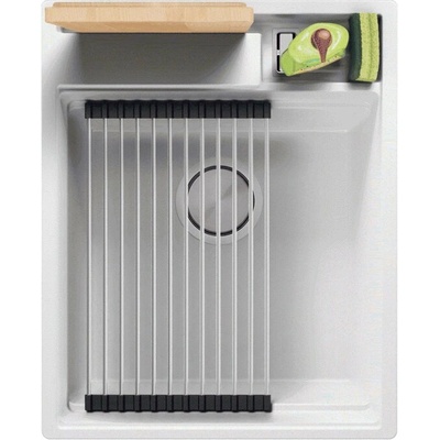 Твоят Стил Бяла гранитна кухненска мивка Осло 45 Премиум 430 x 530 мм