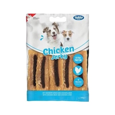 Nobby Classic pamlsky Kuřecí jerky s játry 200 g