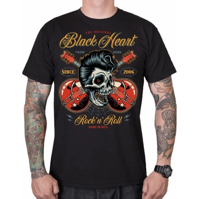 Black heart мъжка тениска black heart - rock n roll king - ЧЕРЕН - 10320