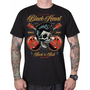 Black heart мъжка тениска black heart - rock n roll king - ЧЕРЕН - 10320
