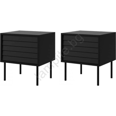 MIRJAN 24 К-кт 2x Нощно шкафче CORTINA 51x45 см черен (MJ0132)
