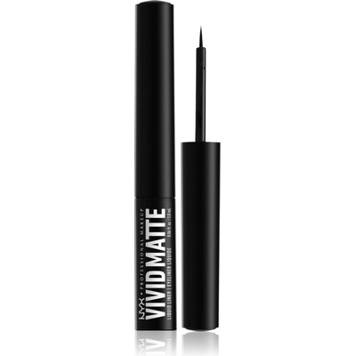 NYX Professional Makeup Vivid Matte tekuté linky na oči s matným efektom Black 2 ml