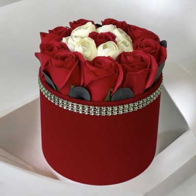 Luxusný zamatový flower box Royal Red