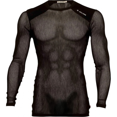 Aclima Мъжко мериносово термобельо Aclima WoolNet Light Crewneck Merino base layer - Jet Black (015-2198-0114)