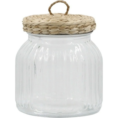 Chic Antique Sklenená nádoba Wicker Lid 650 ml