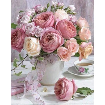 Norimpex - Puzzle Diamant painting: Bouquet of roses 30x40cm - 1 - 39 piese